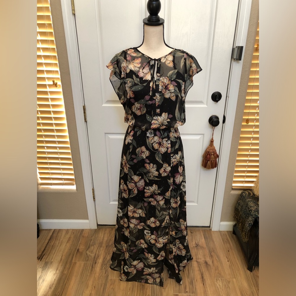WHBM Long dress with lined cami/slip. Size S